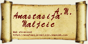 Anastasija Maljčić vizit kartica